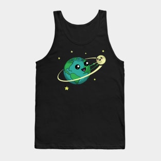 Earth And Moon Spinning Around Tank Top